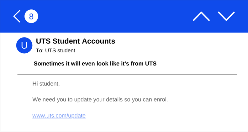 An example of a phishing email