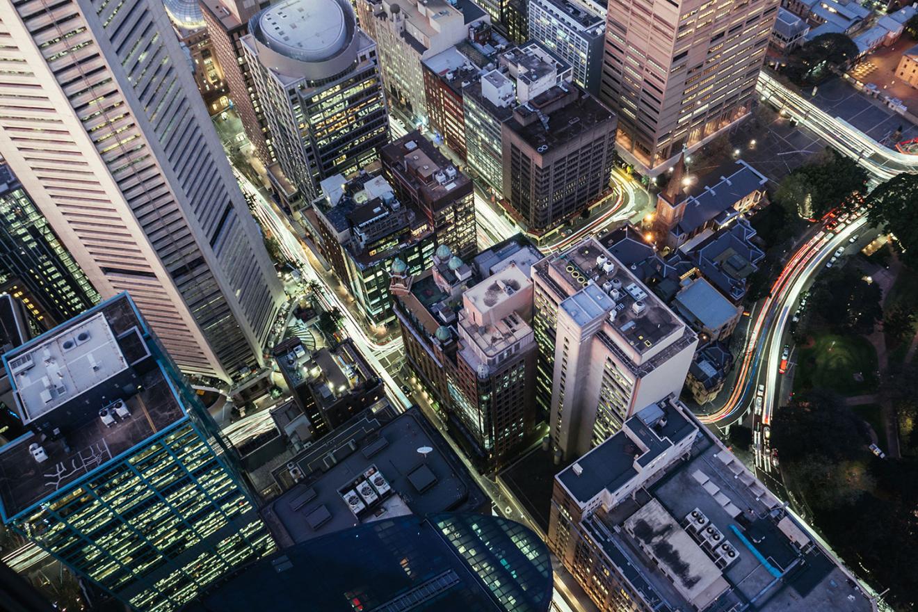 City buildings from above