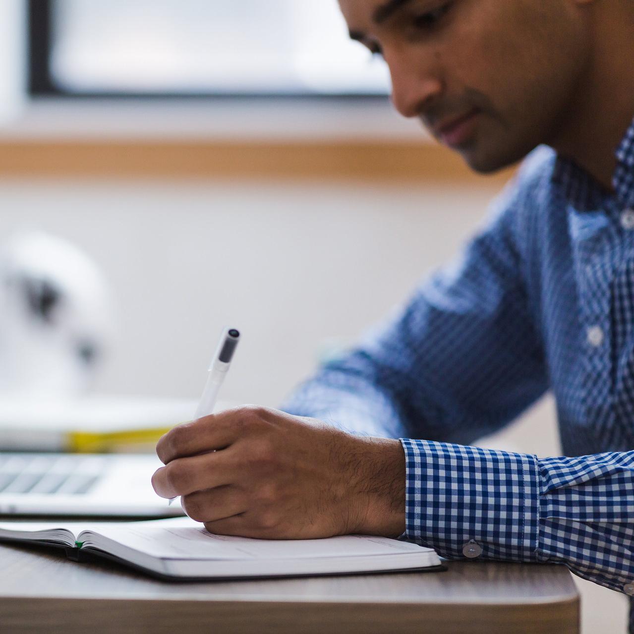 student studying