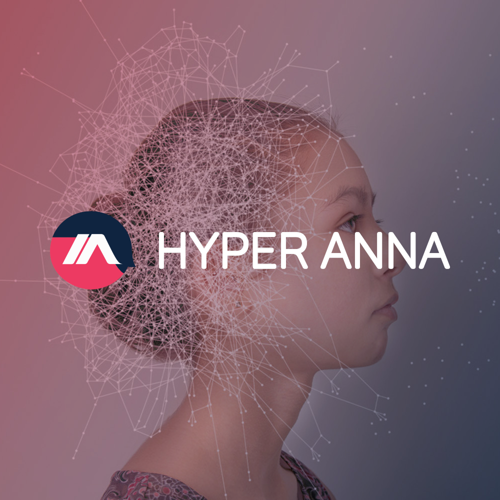 Hyper Anna Logo with woman in background