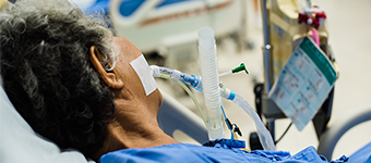 Patient on a ventilator