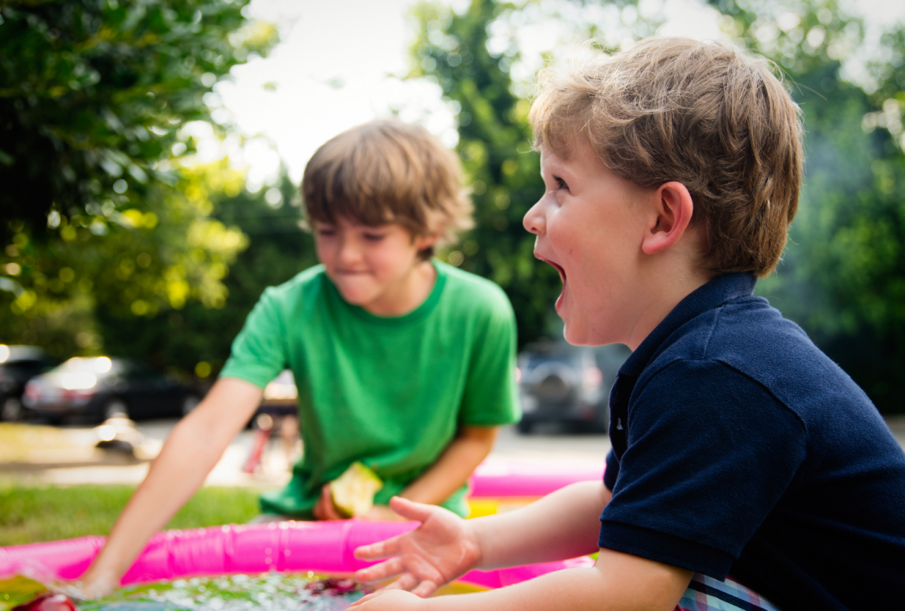 Two children playing