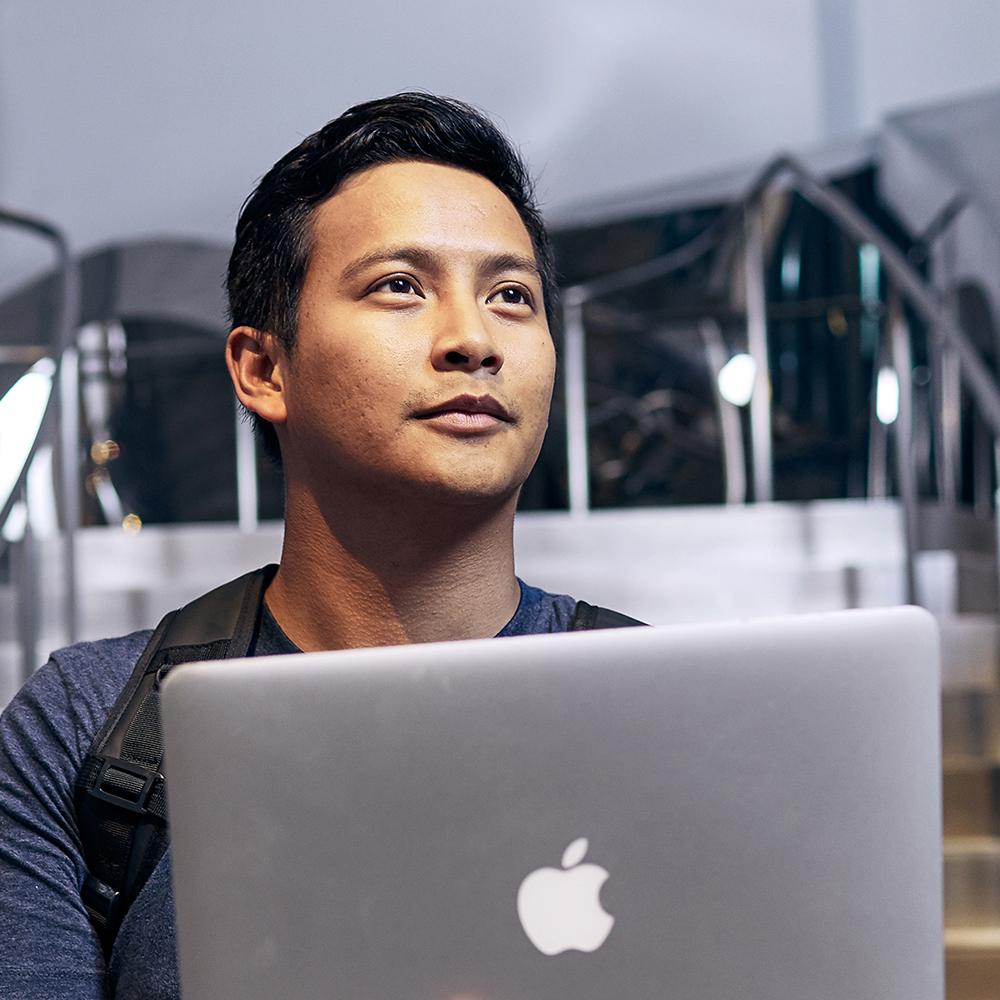 Student with laptop