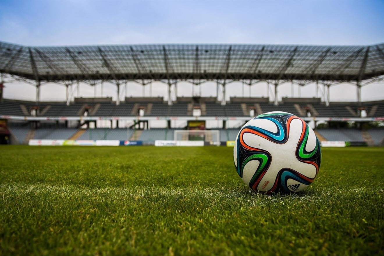 football in empty stadium