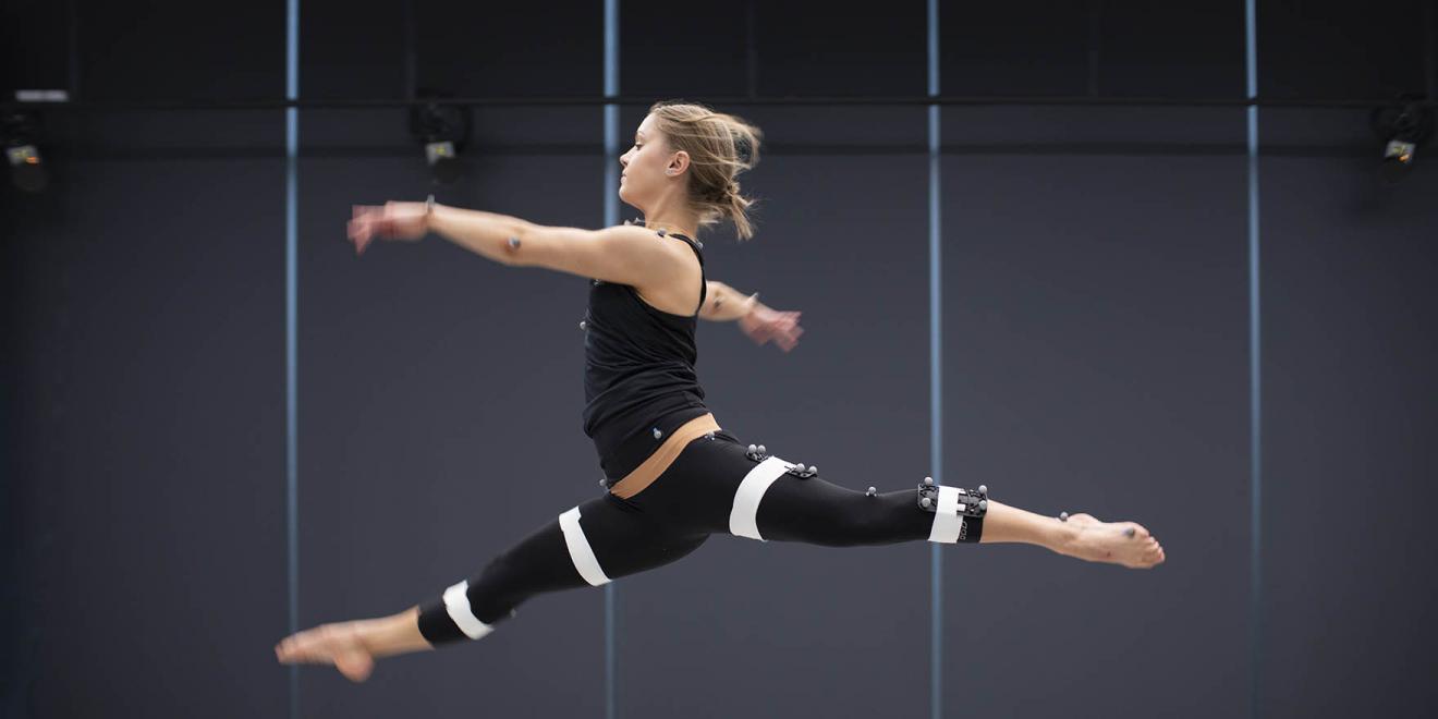 Gymnast in mid air