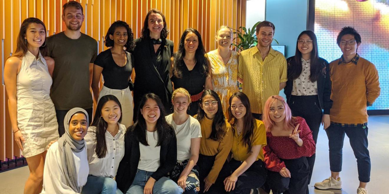 A group of students smiling