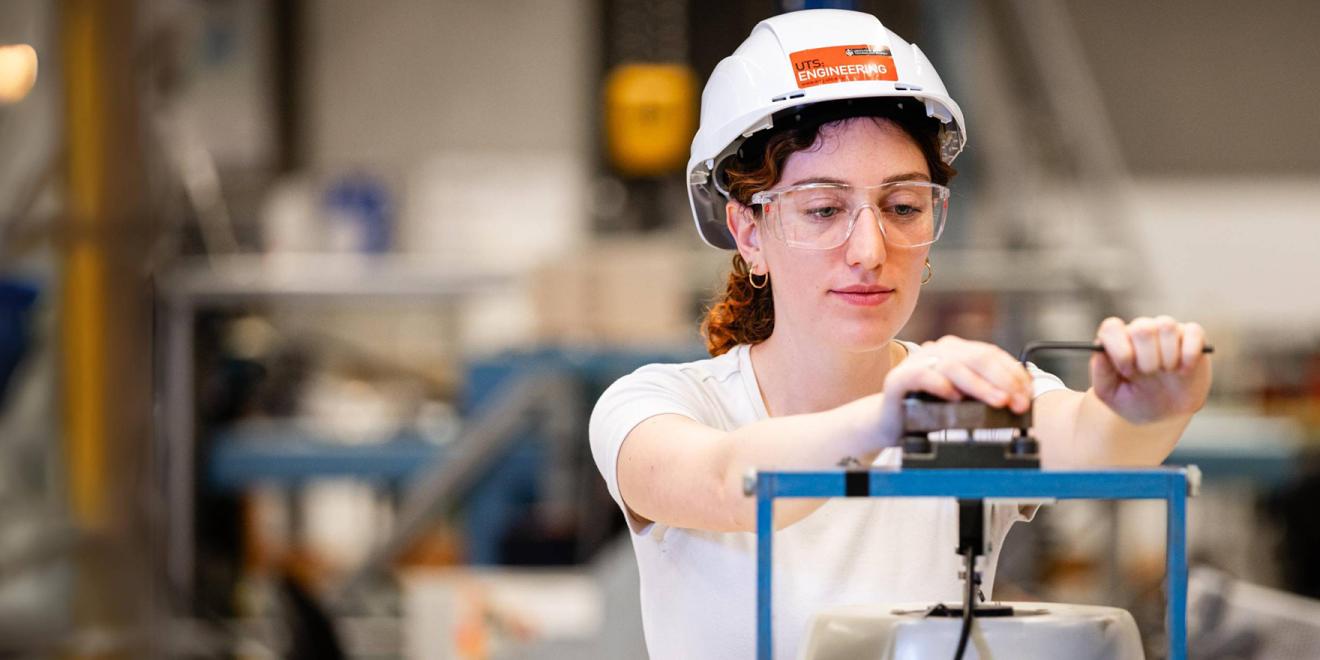 Woman standing in Engineering laboratory