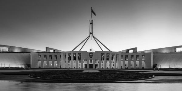 Parliament House in Canberra, Australia.