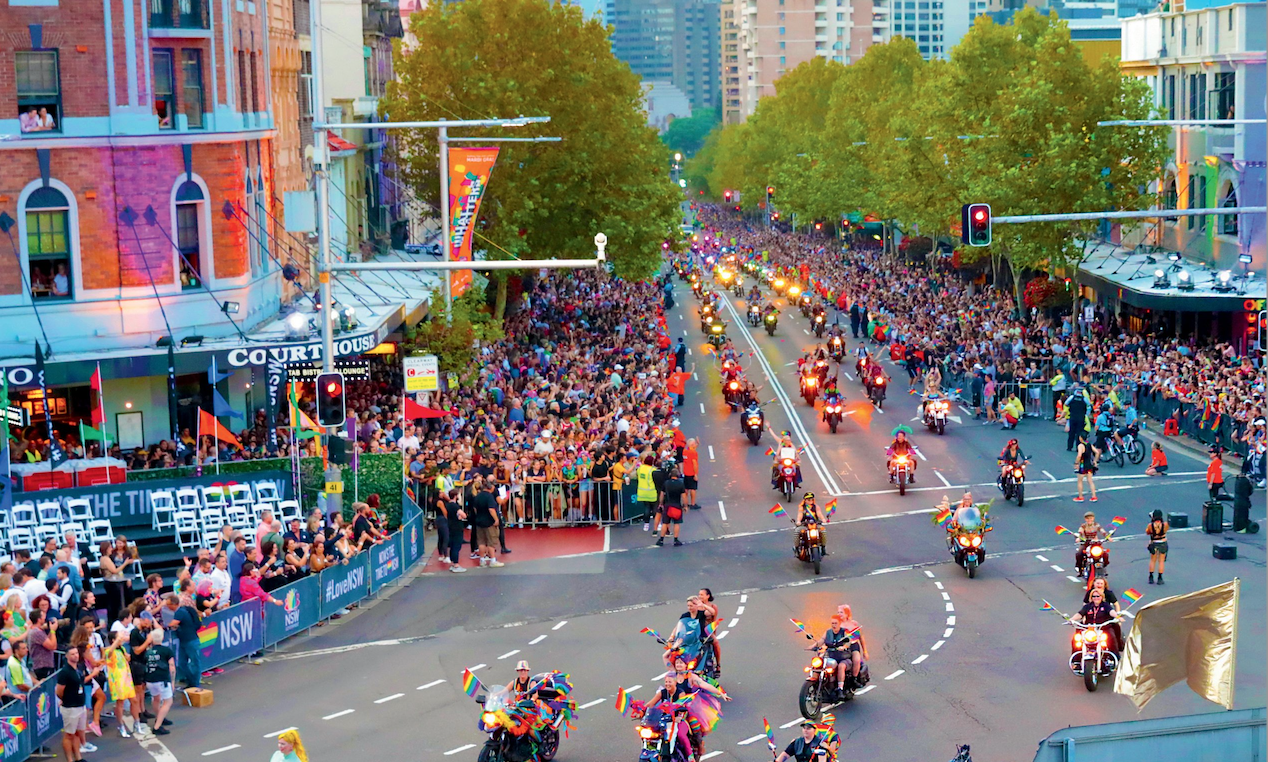 Oxford street during Mardi Gras Parade