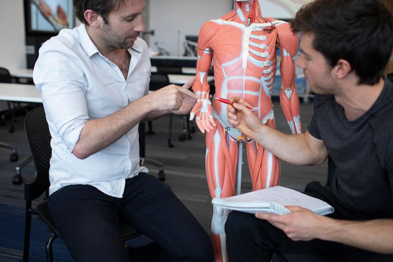 Physio student gesturing