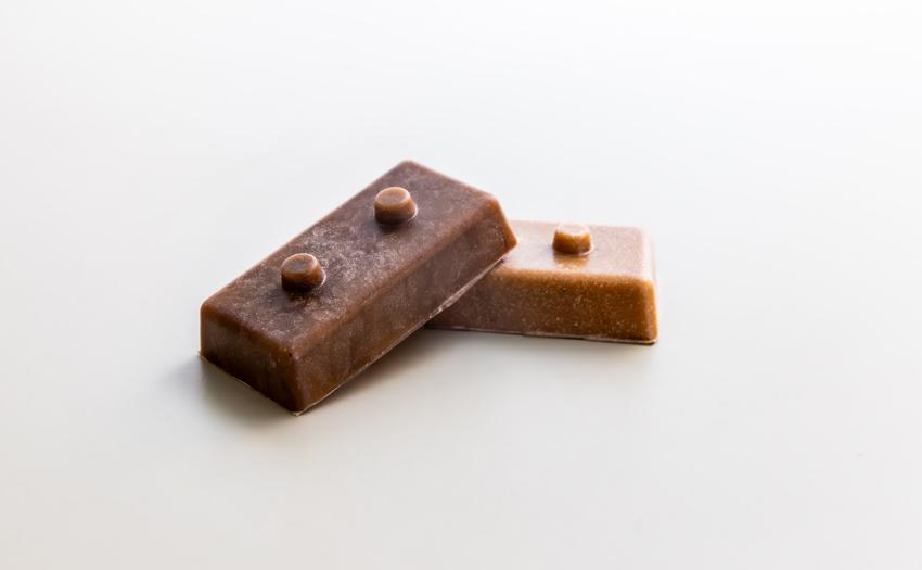 Two seaweed bricks resting on each other