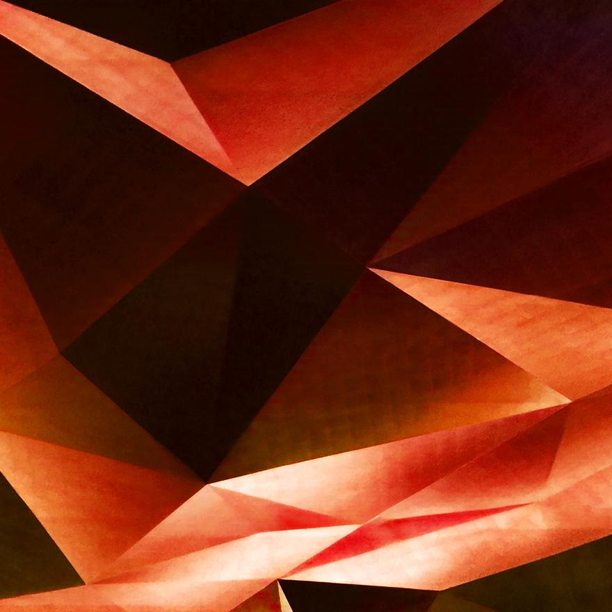 geometric shapes in orange tones
