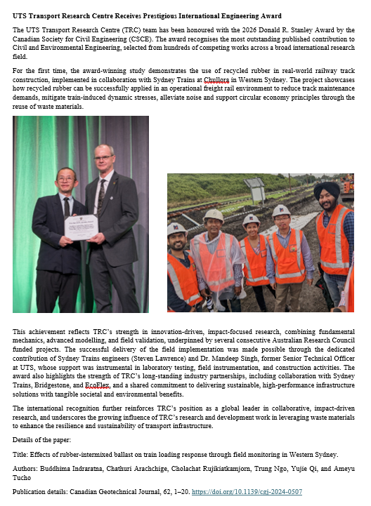 Honored Donald R. Stanley Award 2026
