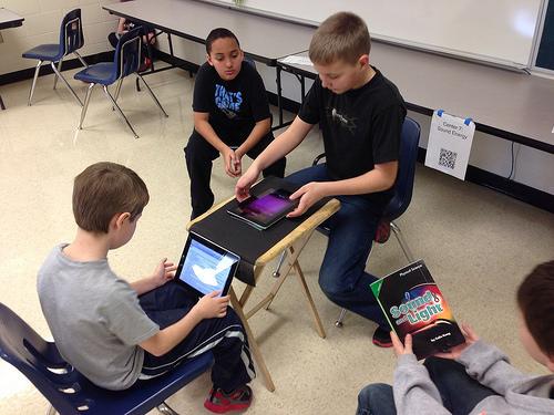 Students use iPads in class Students use iPads in class