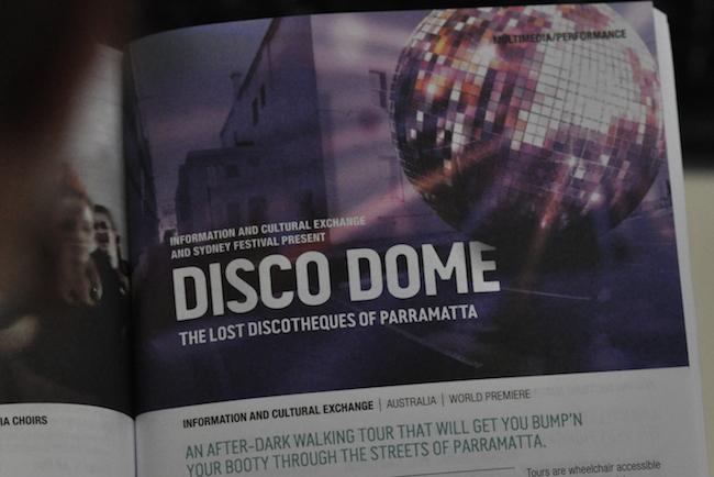Sydney Festival program showing Disco Dome event Sydney Festival program showing Disco Dome event