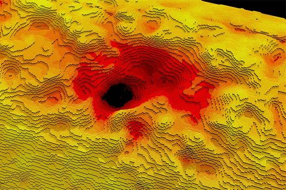 UTS Data Arena visualisation pitting in an underground pipe