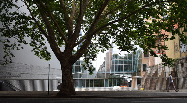 The new fence has opened up the view to the Dr Chau Chak Wing Building.