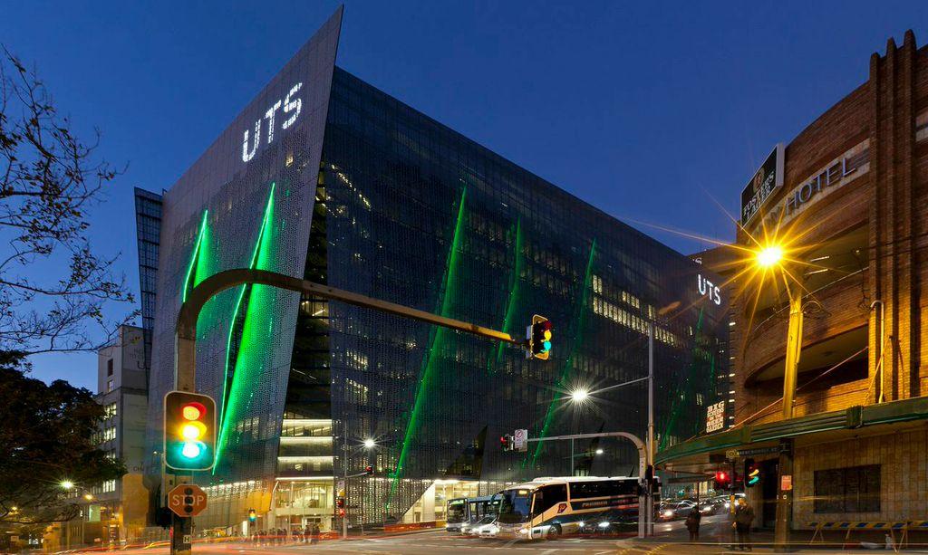 Building 11 as seen from the cornet of Broadway and Abercrombie Street Photograph of UTS Building 11 from the corner of Broadway and Abercrombie Street