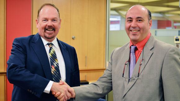 UTS Vice-Chancellor Professor Ross Milbourne with UJF Vice-President for Research, Professor Yassine Lakhnech