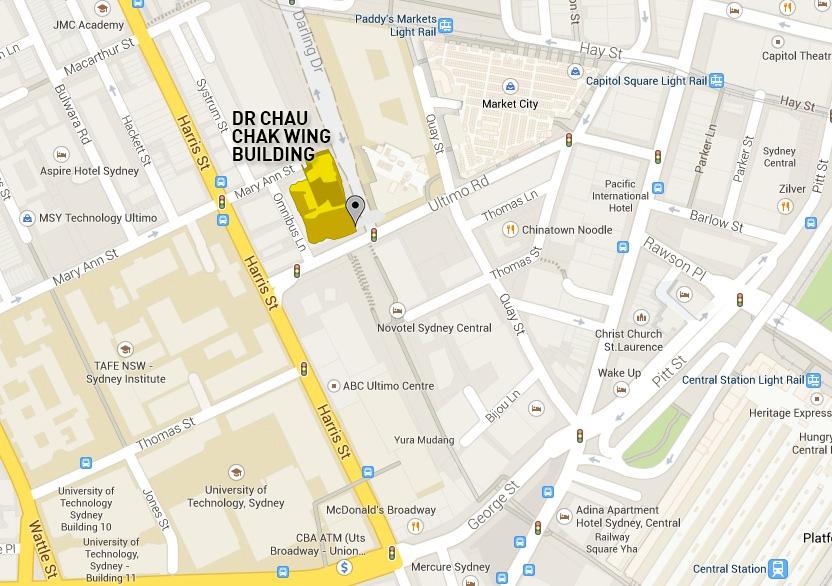 Location of Dr Chau Chak Wing Building Location of Dr Chau Chak Wing Building