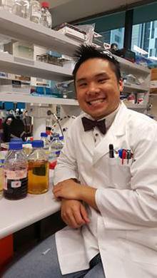 Michael working in one of the labs at UTS Science