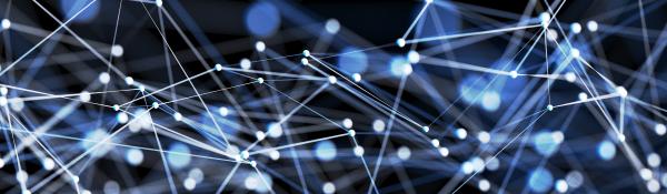 Abstract image of a network in blue tones