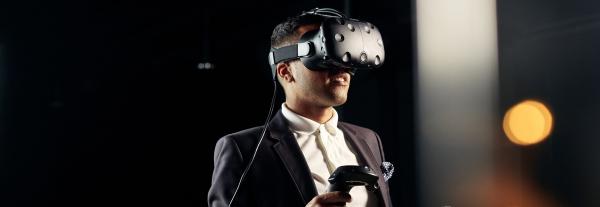 Student with a VR headset