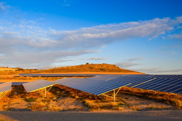 Solar panels in the Australian desert