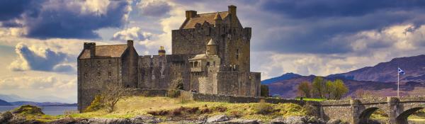 Scottish castle near a lake