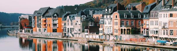 Belgian terraces overlooking a river