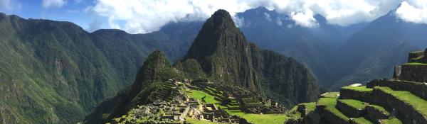 Machu Picchu under a blue sky