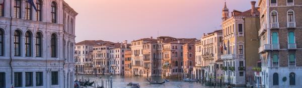 Venice canal at sunset