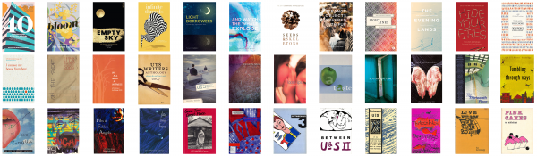 Covers of the last 35 editions of the UTS creative writers' anthology