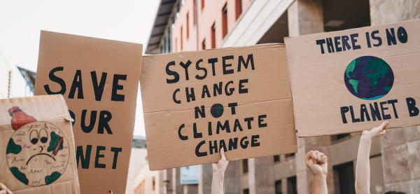 'there's no planet b' strike signs