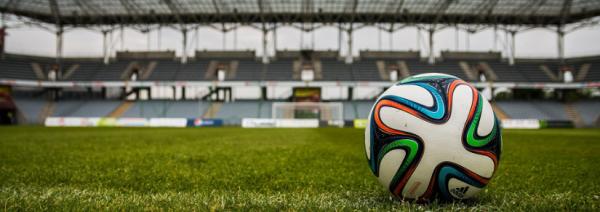 football in empty stadium