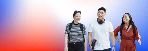 Three UTS students walking together