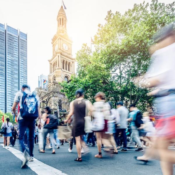 People crossing a road