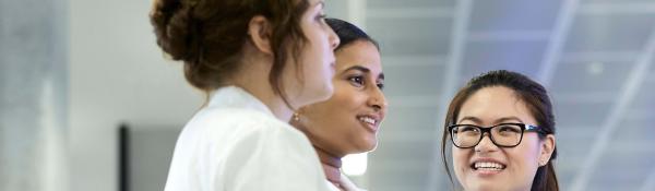 Three young scientist