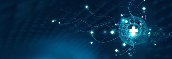 Abstract with white flashes and crosses