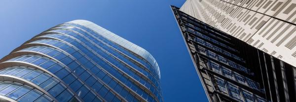 Striking UTS buildings in front of a blue sky