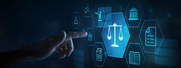 abstract image digital scales of justice