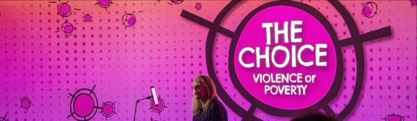 Anne Summers presenting The Choice: Violence or Poverty report