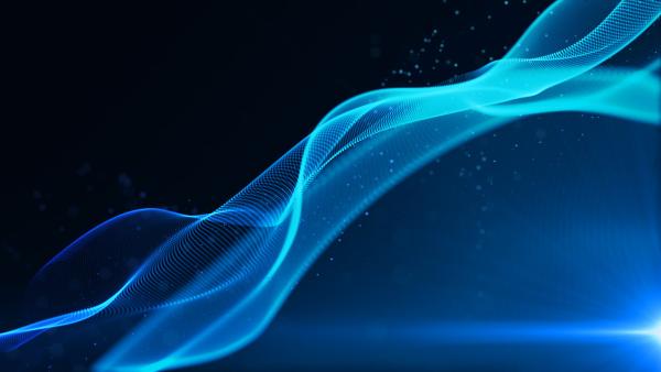 Creative blue technology abstract of a futuristic data flow made with 3D rendering.