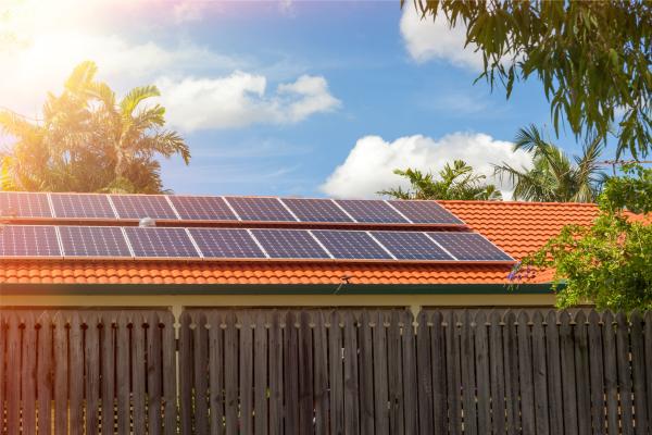 solar panels on roof