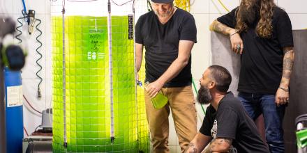 Young Henrys brew team with an algae bioreactor
