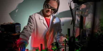 AI researcher Jiajia Zhou in the lab