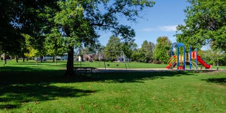 Park with playground and swings