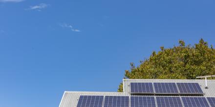 Solar panels on roof