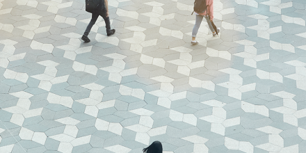 students walking