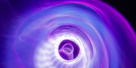 Vivid purple acoustic waves shown under ultraviolet light